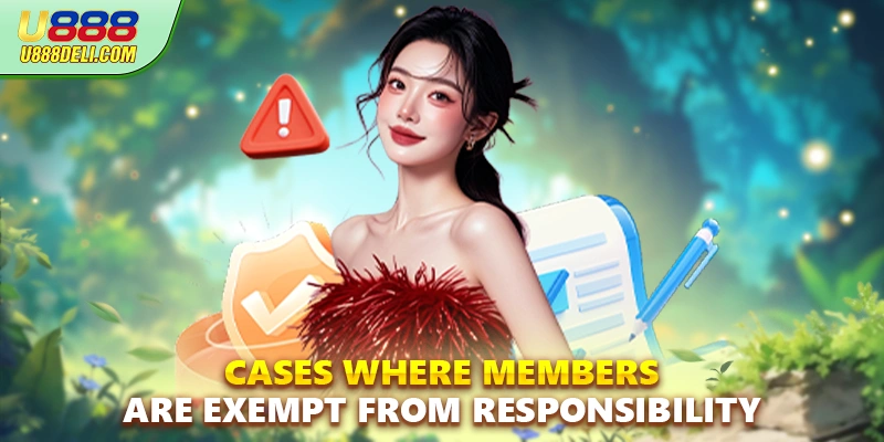 Cases where members are exempt from responsibility